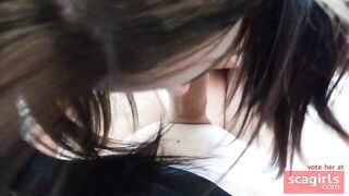 German Teen Amateur Gives POV Blowjob