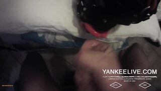 Hogtied in Latex: POV Throating with a Lip-Open Mouth Gag