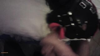 Hogtied in Latex: POV Throating with a Lip-Open Mouth Gag