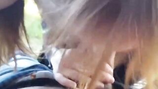 Cheating on My Boyfriend - Sucking Friend's Dick During a Walk