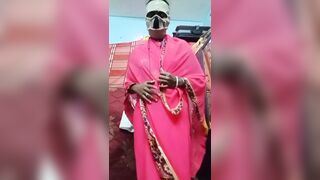 Desi Indian Tamil Hotwife in Pink Saree Vibrates Her Hairy Pussy & Spanks Her Big Black Ass for a American Young Bull