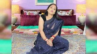 Beautiful Desi Indian bhabhi archita phukan Hot Teen Girl in blue color saree fuck Intense Orgasm