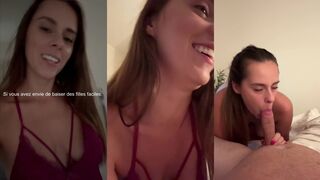 Francaise s'est rendue sexy pour preparer son ami a la pipe