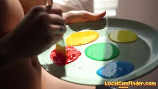 Big-Titted Brunette Fucks Herself with a Toy