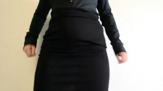 Skirt no panties secretary teasing you