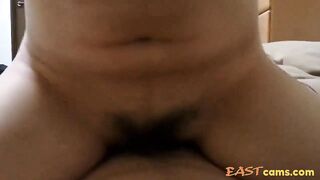 Asian Cowgirl Rides Her Boyfriend - Amateur POV