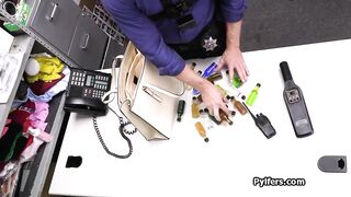 Asian teens sharing security guards dick