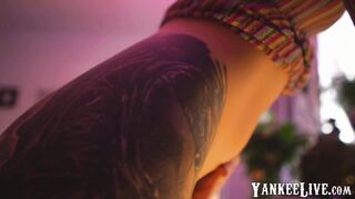 Close-up Tight Pussy Masturbation with a Dildo
