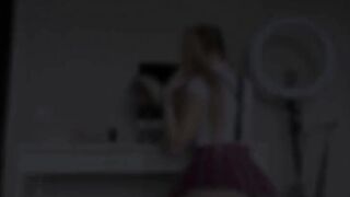 Naughty Petite Babe fucks a dildo and loves it