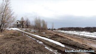 Blonde Russian Girl's Public Solo Show