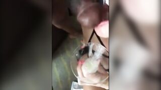 Interracial Blowjob with Amateur Blonde