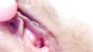 Big-Ass Girlfriend's Creamy Orgasm with Vibrator Caught on Cam