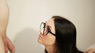 Sloppy Blowjob by a Beautiful Brunette Huzzy