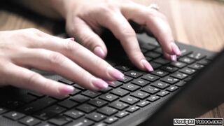 Janitor walked in on milf Lila Lovely masturbating at work