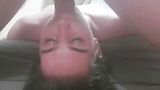 Upside-Down Throat Fucking: Hardcore Amateur Blowjob