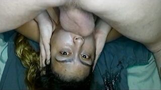 Big Cock Face Fuck: Upside-Down Blowjob