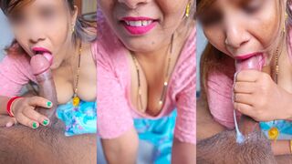 Delhi hot wife xxx real blowjob video, she got accidently cum in mouth and she enjoy his Hot Cum.