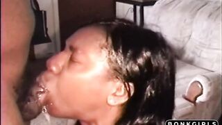 Amateur Black Blowjob with Deepthroat & Cumblast