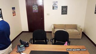 Oral loving Serena shares head teachers dick with kinky cougar