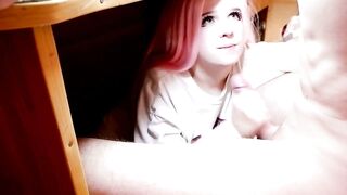 Gamer Girl Blowjob and Handjob - Amateur Teen Babe Swallows It All