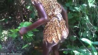 2 African Tribe Girl Having Fun With The Village Chief In The Middle Of The Forrest