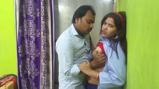 Desi Indian college couple secret sex in hostel room, dress open and kissing scenes Big boobs press