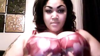 Anastasia Vanderbust Plays with her Big Tits Solo on Webcam