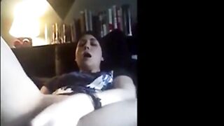 Solo Girl Orgasm with Dildo on Webcam