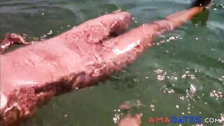 Naked Swimming MILF at the Beach