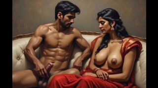 Threesome Indian stepmom and her friend hot Housewife sex with lucky teen