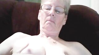 Blonde Granny Pleasures Herself at Home