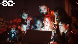 Stunning Bebe and Muriel's Trippy 5 cock orgy GANGBANG