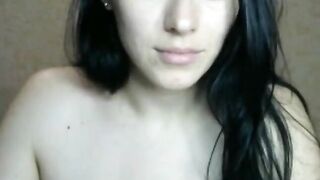 Busty Brunette's Webcam Striptease