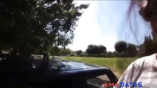 French Amateur Belle Gets Naughty in the Car