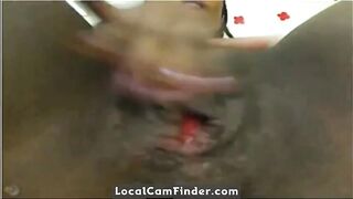 Ebony Masturbates on Webcam