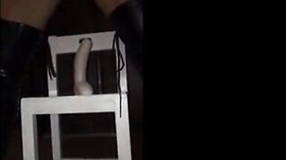 Blonde with Big Tits Fucks 9 inch Dildo on Webcam