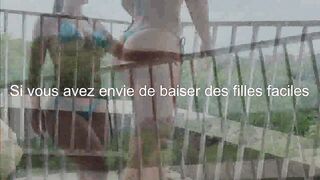 Sexe en vacances avec une magnifique brune aux gros seins et du sperme degoulinant de