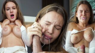 My boyfriend's back from the army. Triple cumshot and I'm covered in cum. VIRTUAL SEX