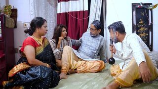 SASURJI AND SASURJI'S FRIEND HARDCORE FOURSOME FUCK WITH HIS TWO BAHU WHEN THEY WERE ALONE AT HOME FULL MOVIE ( HINDI AUDIO)