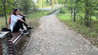 He caught a young whore drinking drinks and decided to punish her severely.