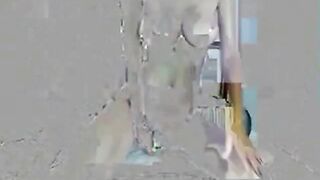 Big-Titted Brunette Plays with Dildo on Webcam