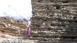 Anal Creampie on the Rocks: Outdoor Cowgirl Adventure