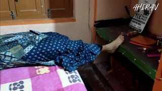 NICE BOOBS PRESSED BY HER HUSBAND IN THE BED.