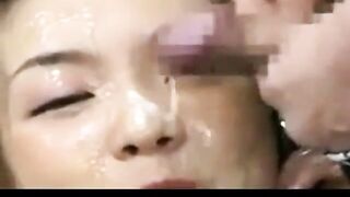 Bukkake Miyu: Japanese Amateur Covered in Cum