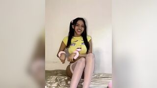 Big tits asian babe toy her beautiful pussy and anal