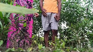 jungle I got relief by pressing the big boob with my brother-in-law and peesing nomita boudi