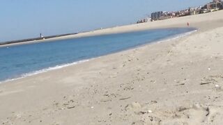 Big-Titted Brunette Teen Amateur Couple Having Hardcore Sex on the Beach