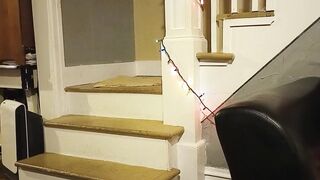 Kinky Teen Babe in Heels Shows Off on Stairs