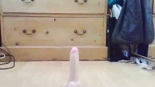 BBW Chub Rides Dildo on Webcam