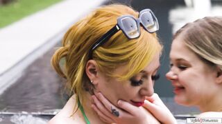 Tgirl Kasey Kei facefucks busty milf who gets pussy licked